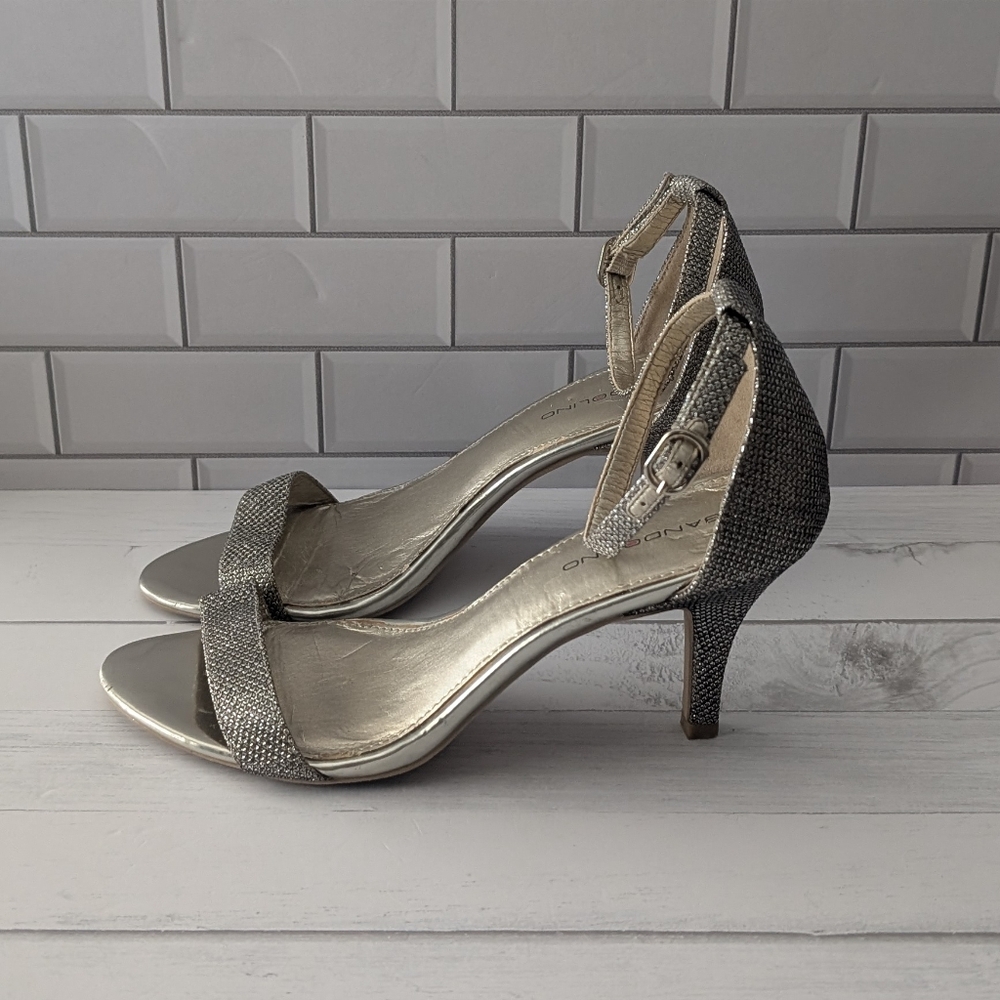 Bandolino Madia metallic ankle strap heels women's shoes